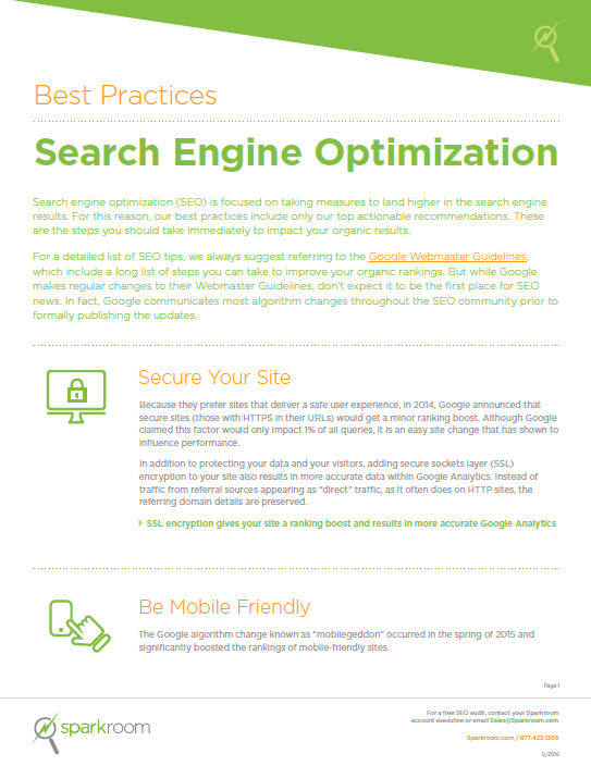 Search Engine Optimization Best Practices - Sparkroom